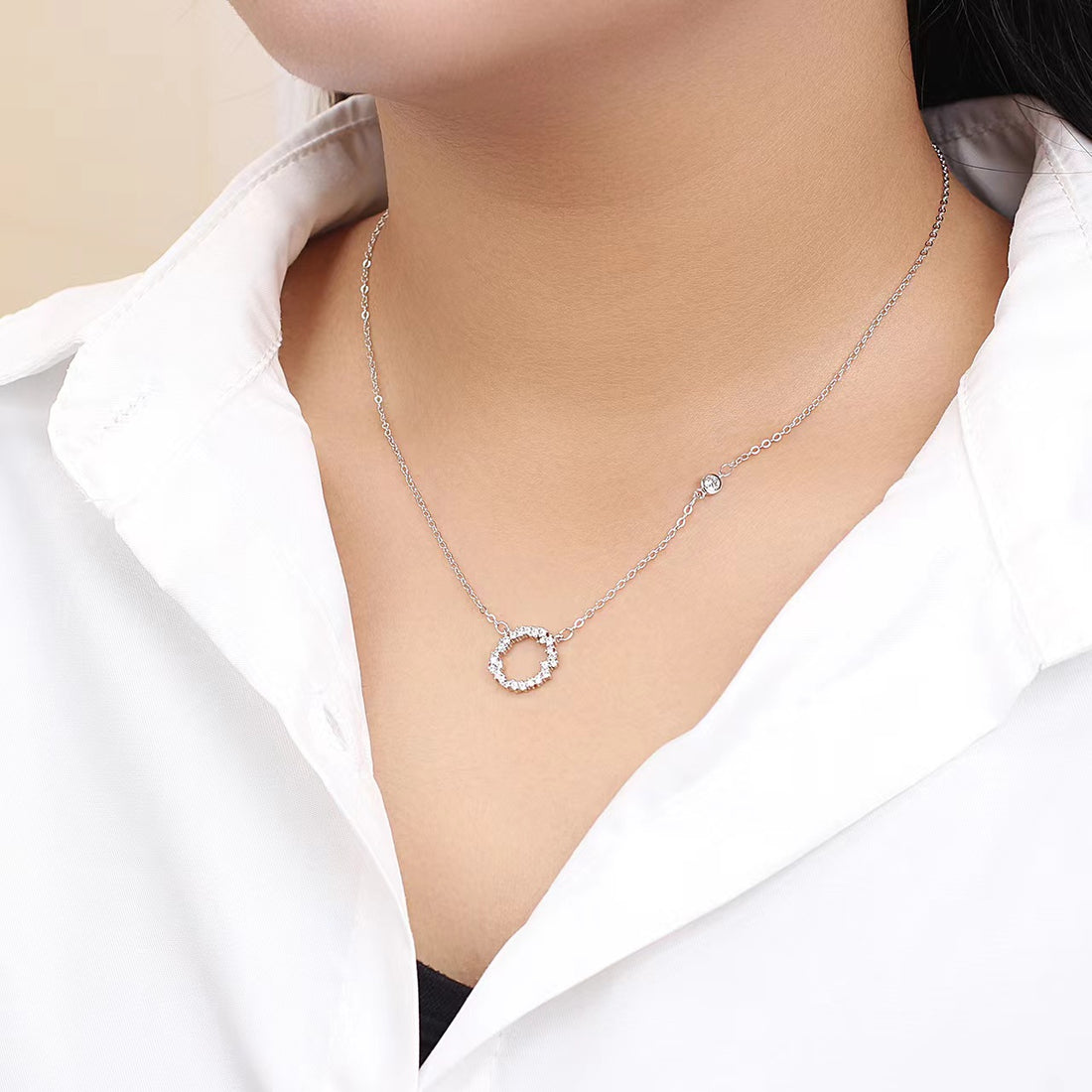 infinity circle diamond necklace