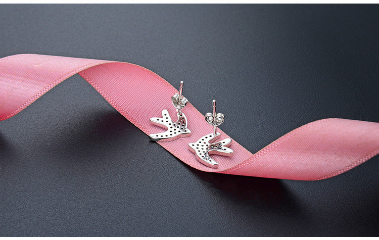 black stud earrings sterling silver