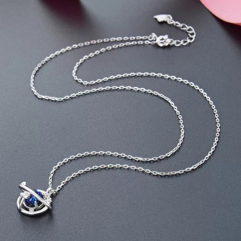 blue planet pendant silver