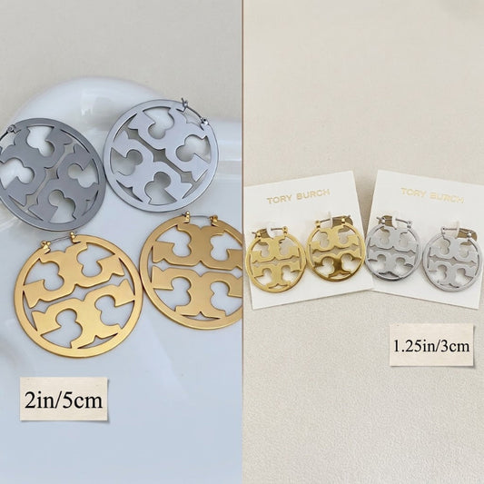 Tory Burch Icon Hoop Earring for Women( 2in/1.25in)