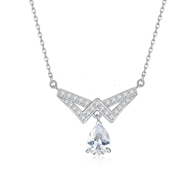 bow tie necklace silver