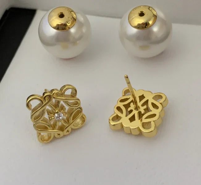 LOEWE Square Hollow High-end Pattern Earrings - JIMMY JEWELRY 01