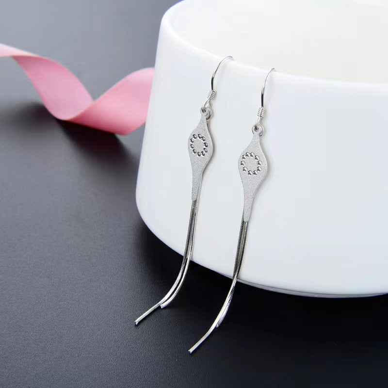 silver tassel earrings