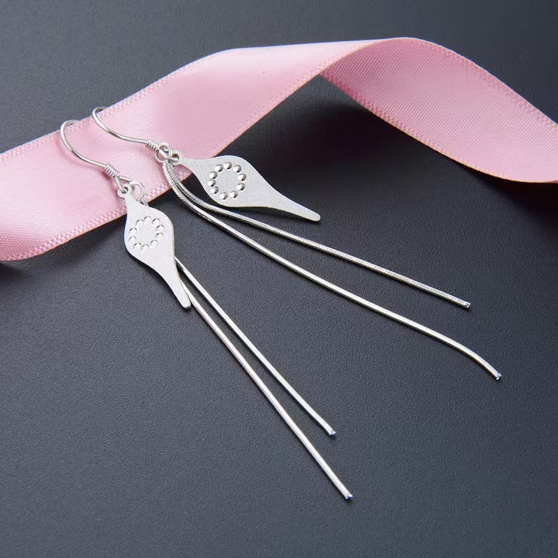 silver tassel earrings for women