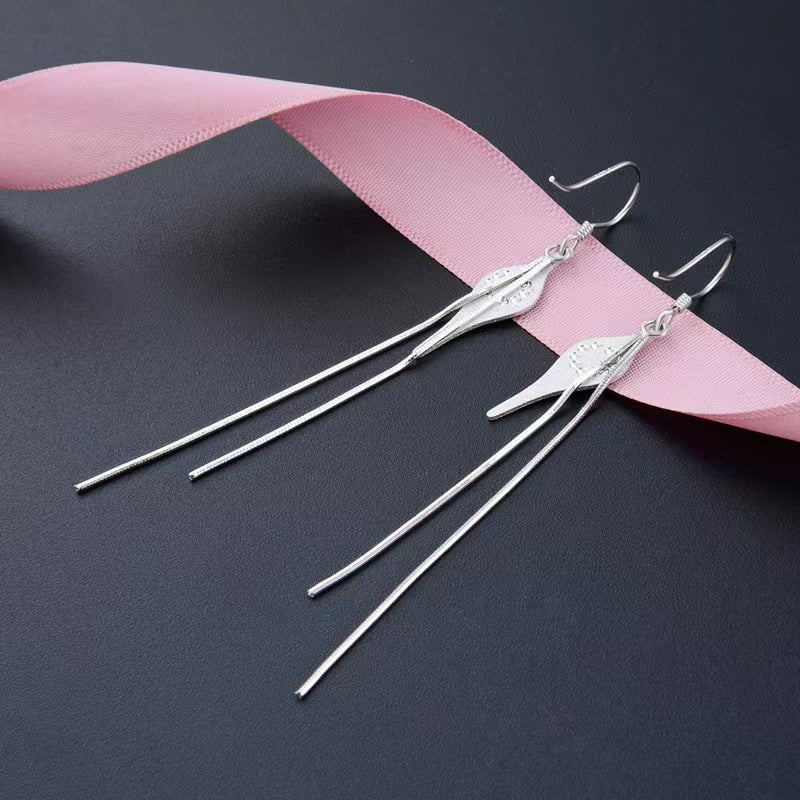 tassel hook earrings silver
