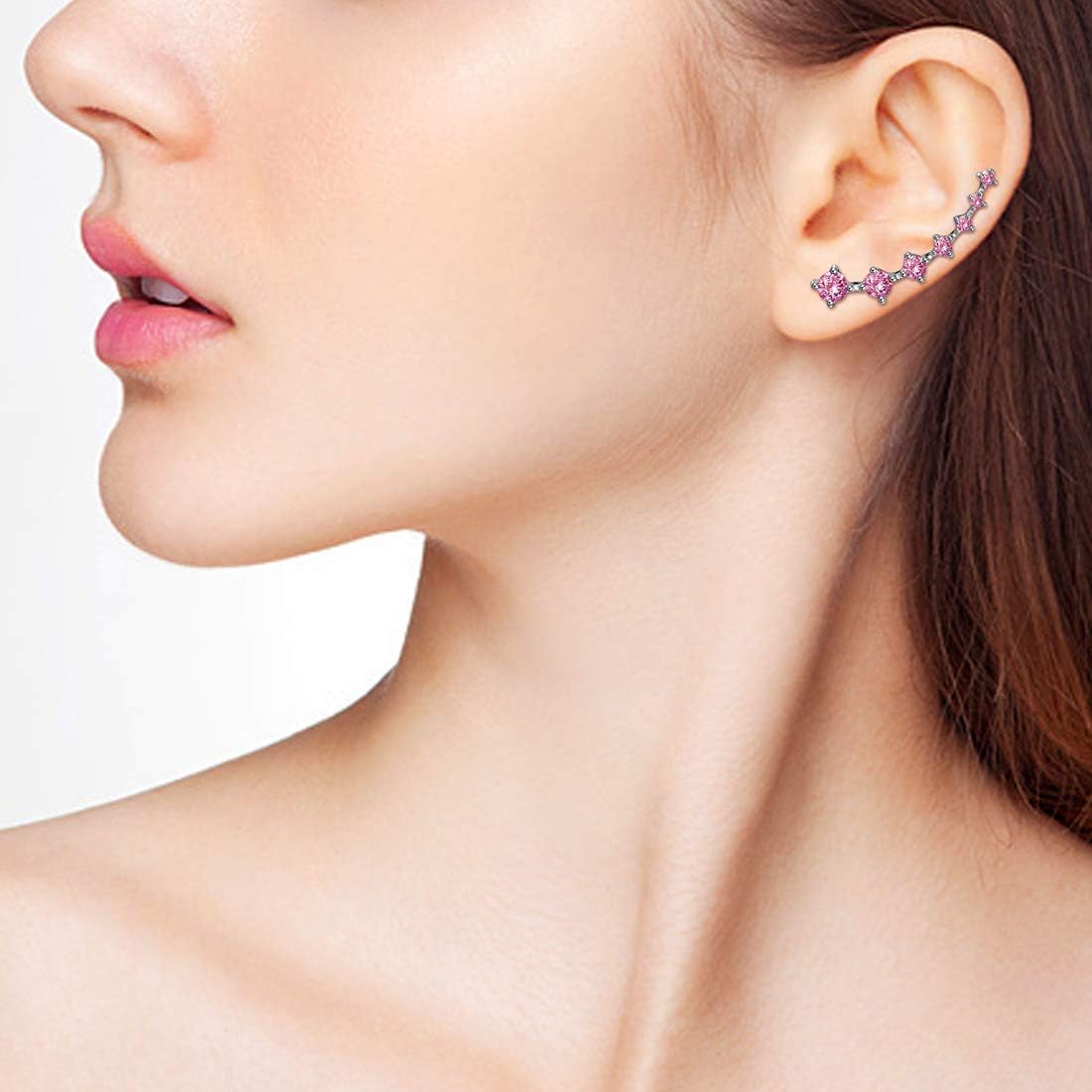 Zircon Ear Climber Earrings