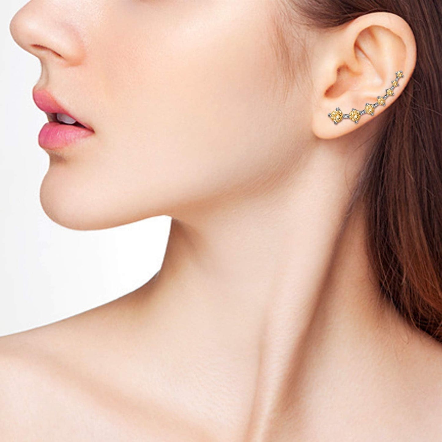 Zircon Ear Climber Earrings