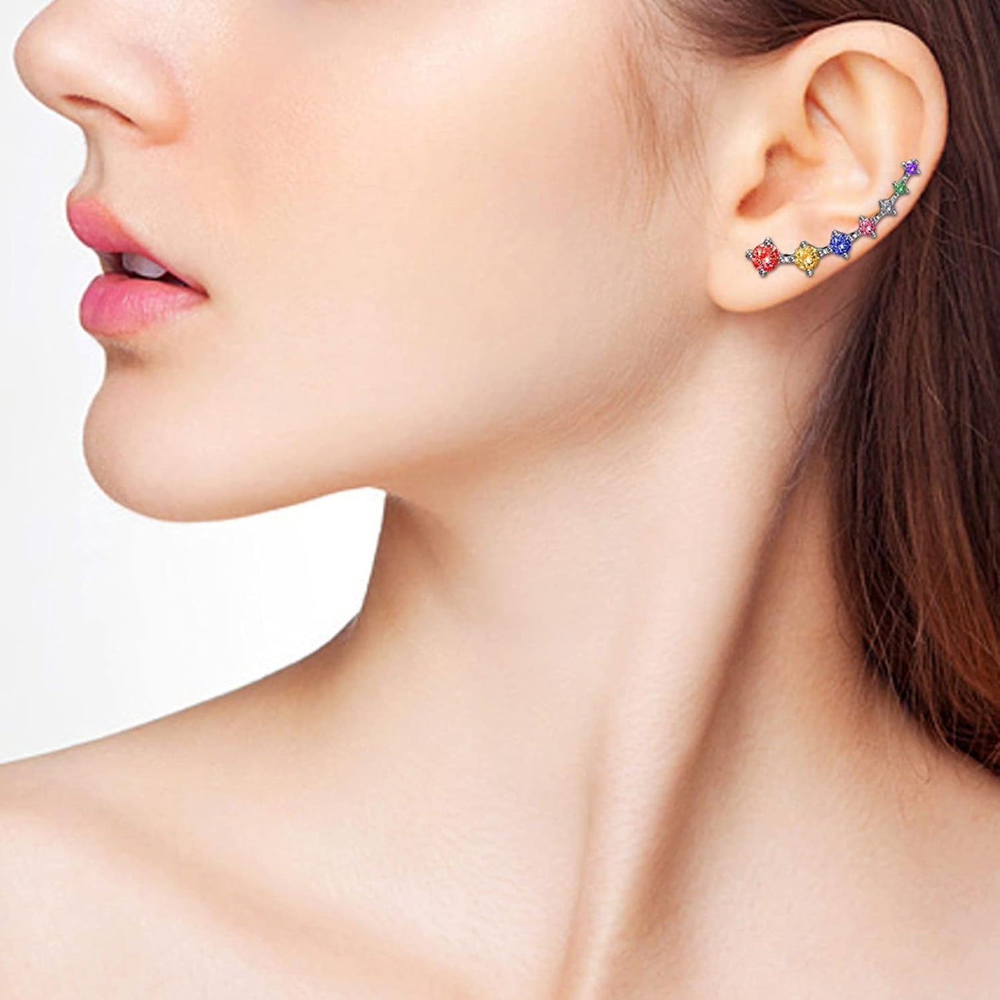 Zircon Ear Climber Earrings