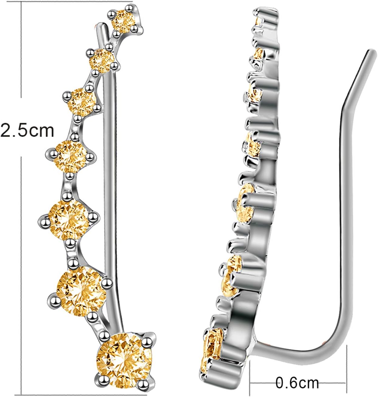 Zircon Ear Climber Earrings