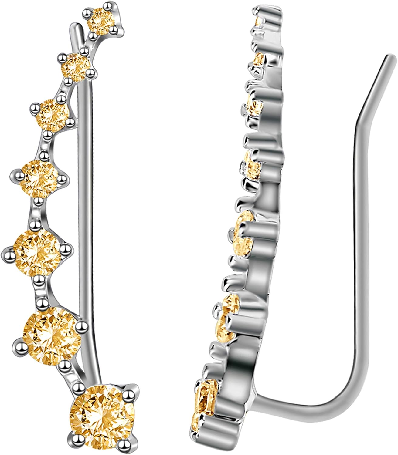 Zircon Ear Climber Earrings