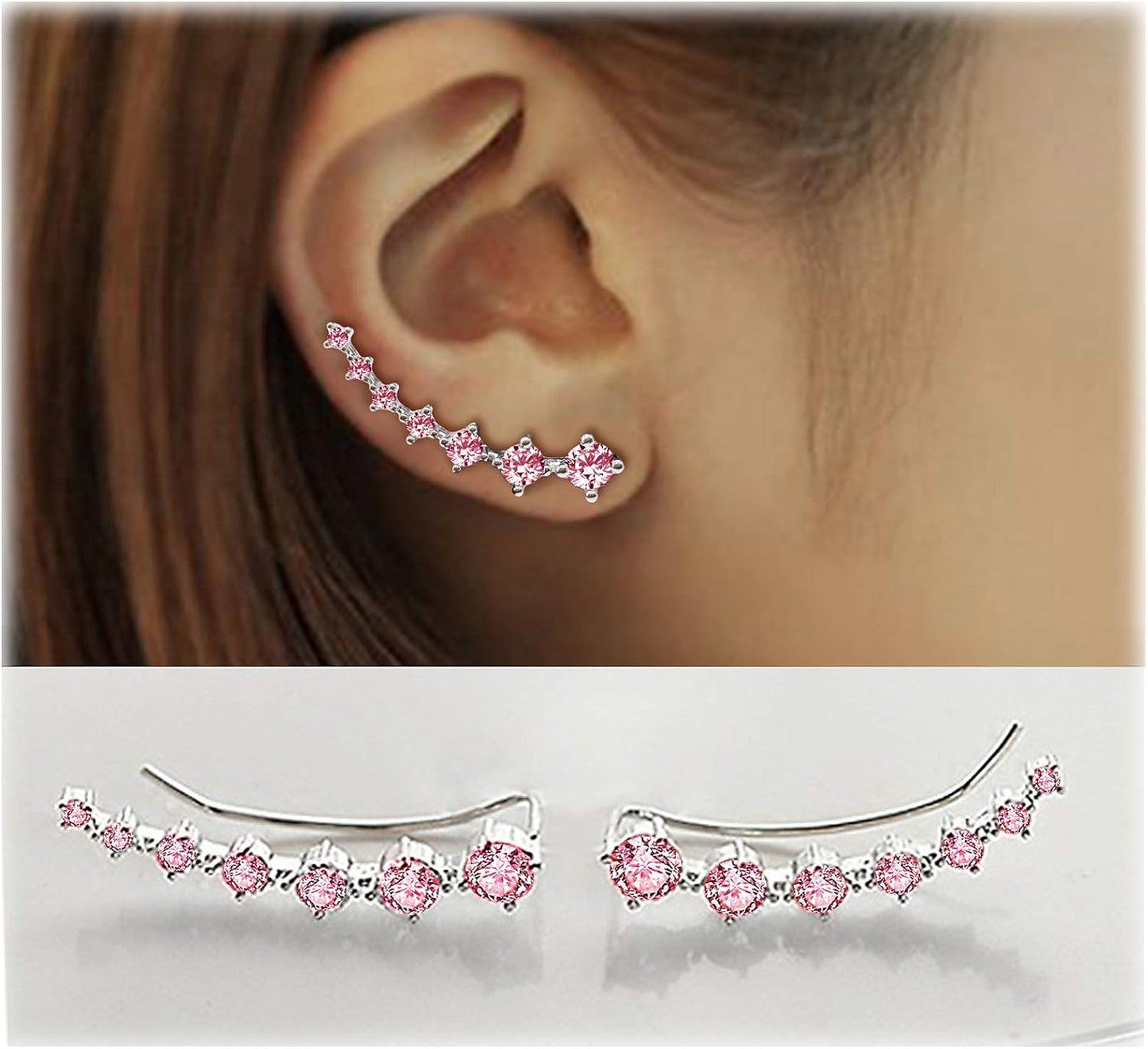 Zircon Ear Climber Earrings