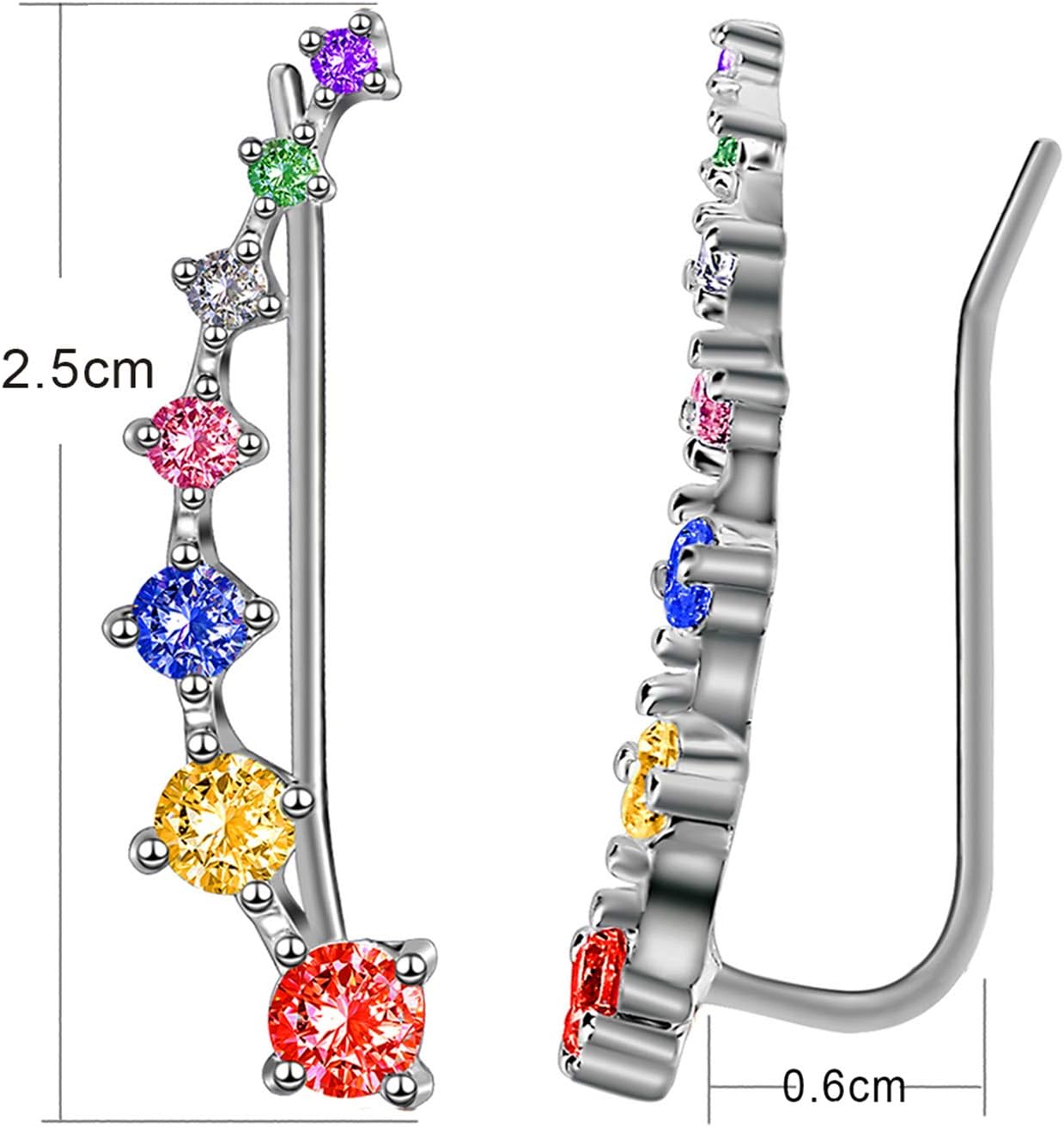 Zircon Ear Climber Earrings
