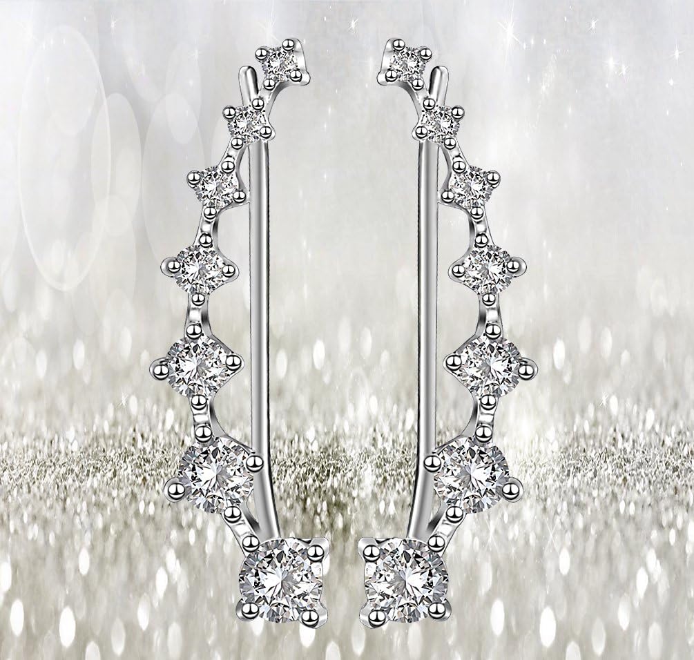 Zircon Ear Climber Earrings
