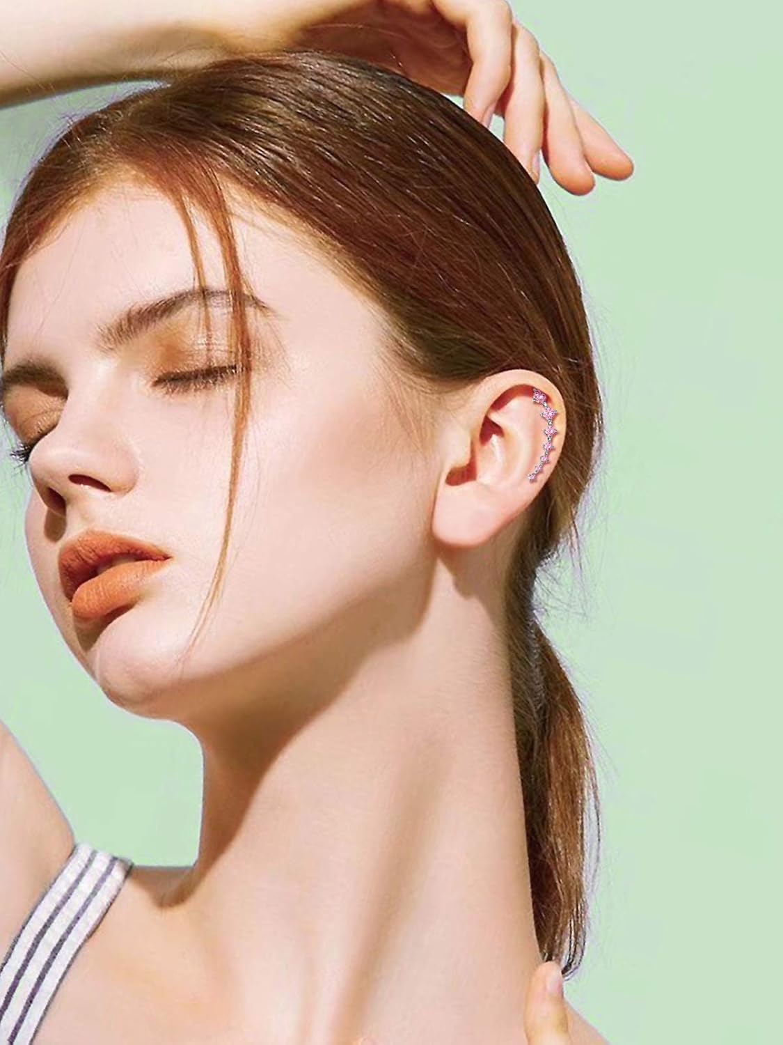 Zircon Ear Climber Earrings