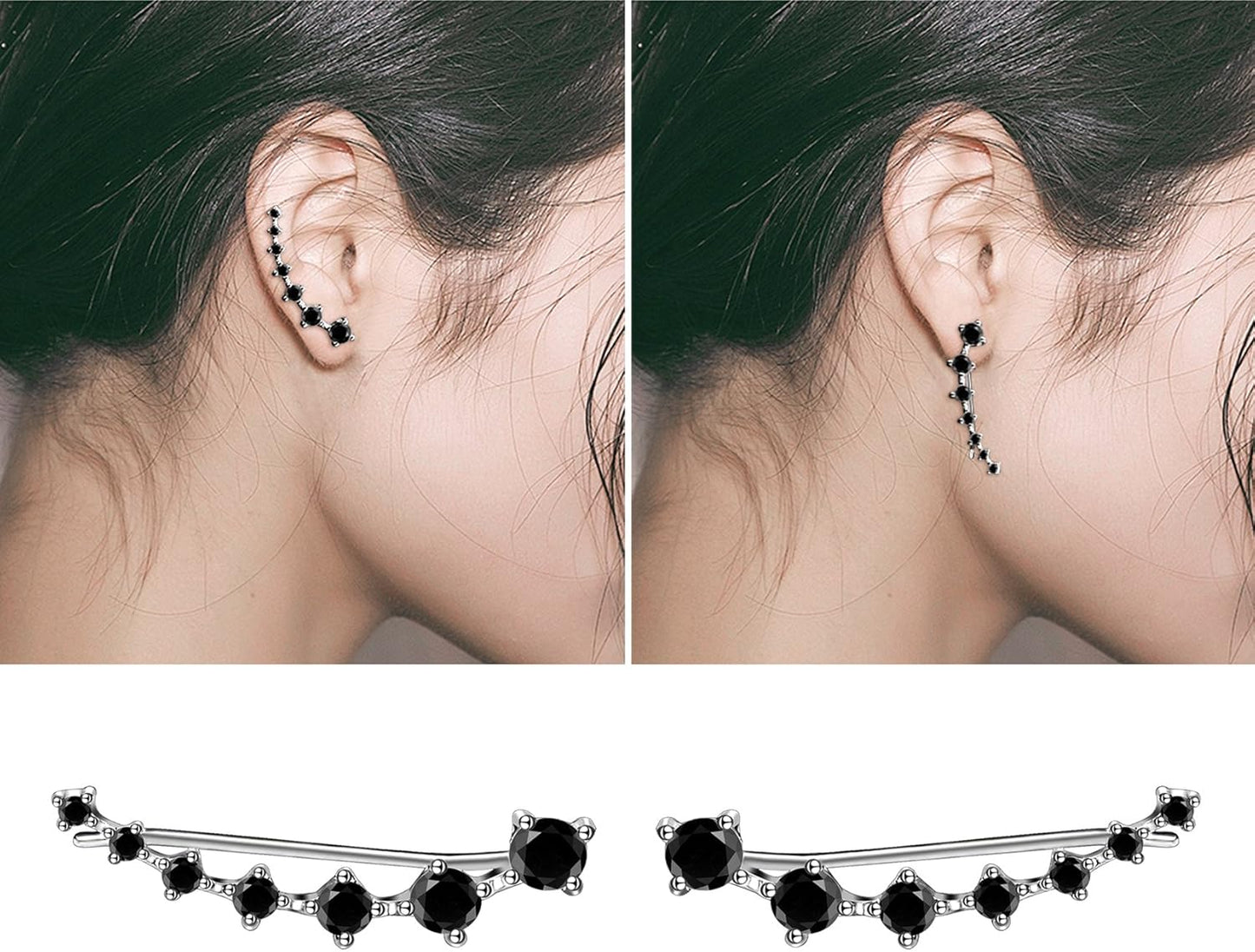 Zircon Ear Climber Earrings