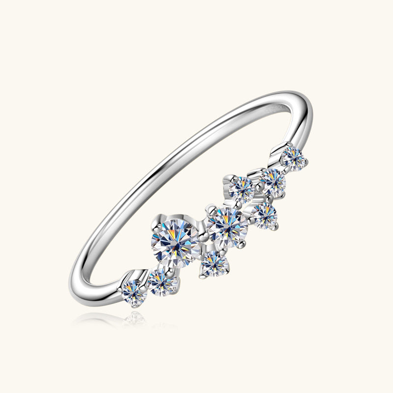 Elegant Moissanite Scattered Stone Ring