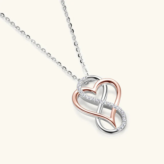 Linked Hearts Moissanite Necklace - JIMMY JEWELRY 01