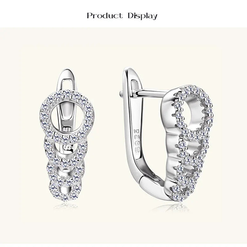 925 Sterling Silver Moissanite Drop Earrings - JIMMY JEWELRY 01