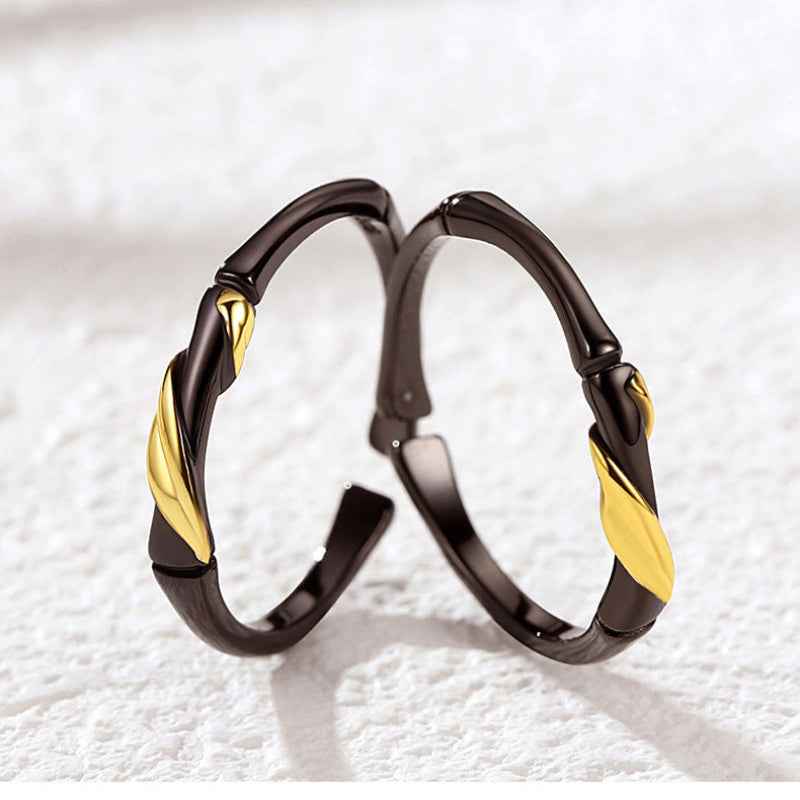 Intertwined Bamboo Couple Rings