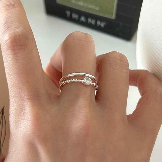 Layered Open Band CZ Ring - JIMMY JEWELRY 01