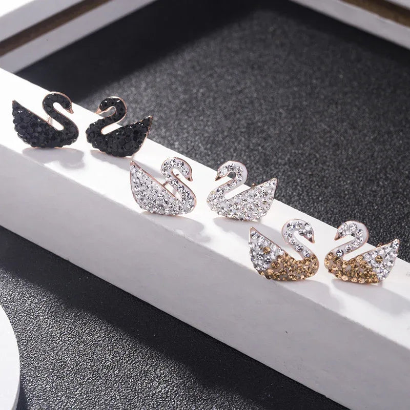 swan stud earrings - JIMMY JEWELRY 01