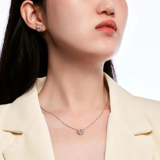 Heart Shape Rainbow Stone Necklace - JIMMY JEWELRY 01