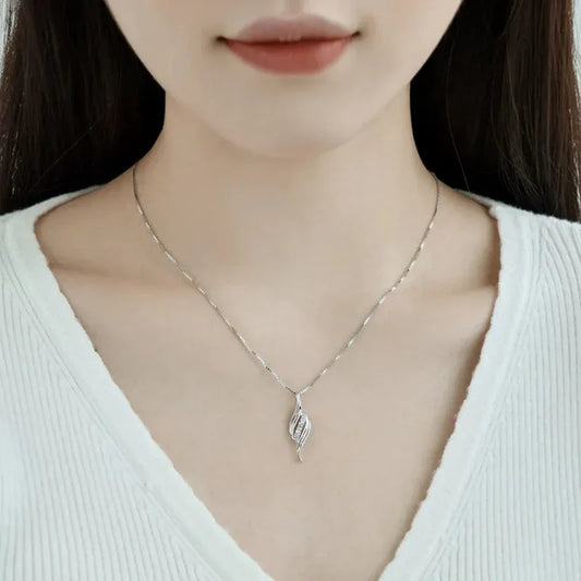 5A Zirconia Twisted Wings Pendant Necklace - JIMMY JEWELRY 01