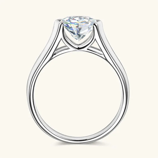 Solitaire Round Cut Moissanite Ring - JIMMY JEWELRY 01