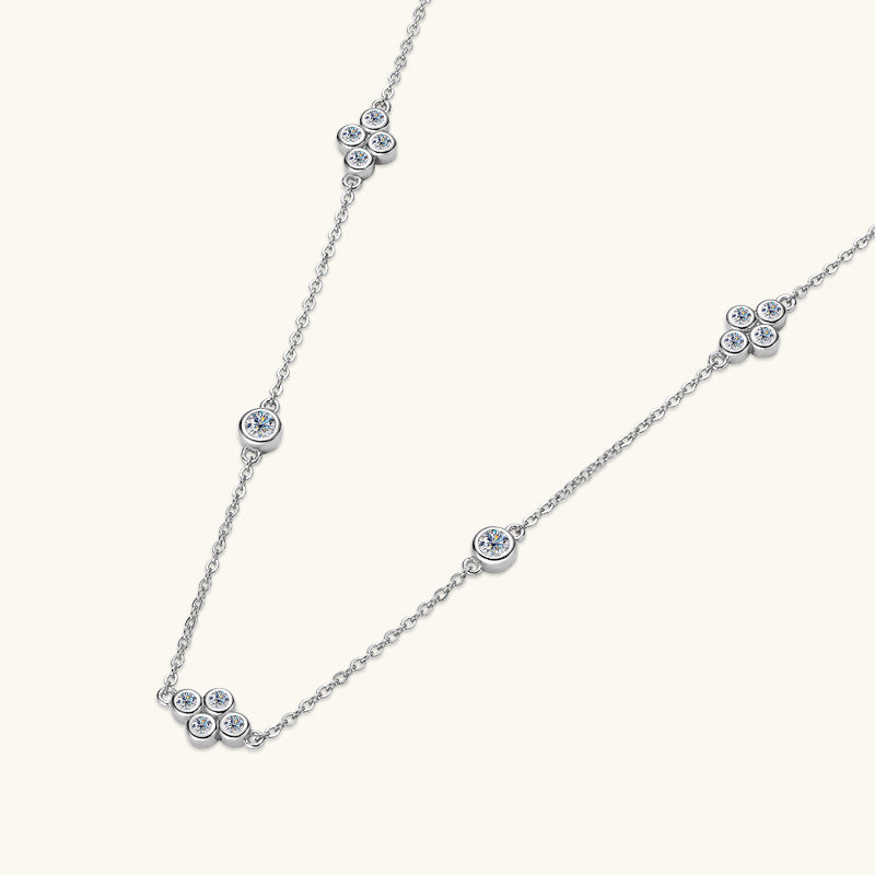 Stylish Moissanite By-The-Inch Silver Necklace