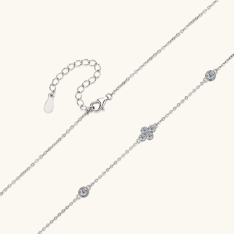 Brilliant Cut Moissanite Dot Necklace in Silver