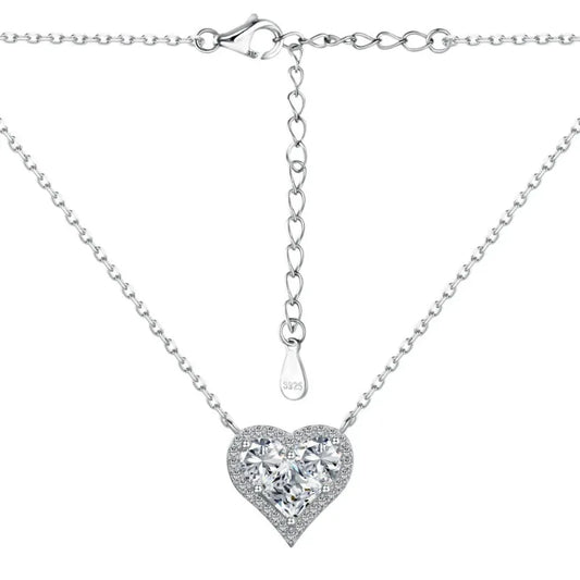 Gold Heart Diamond Pendant Necklace - JIMMY JEWELRY 01