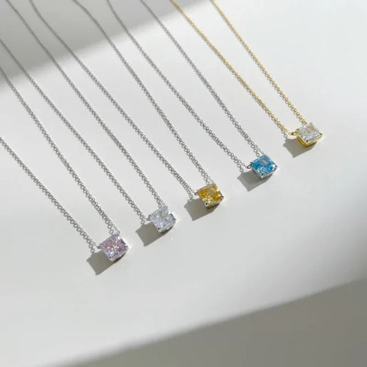 Square Cubic Zirconia Pendant - JIMMY JEWELRY 01