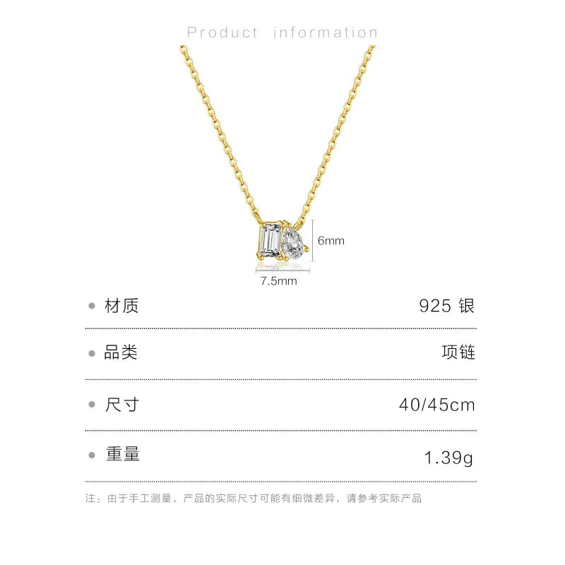 Toi et Moi Zircon Pendant Necklace - JIMMY JEWELRY 01