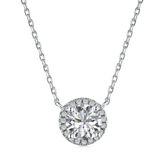 Solitaire Halo Necklace for Women - JIMMY JEWELRY 01