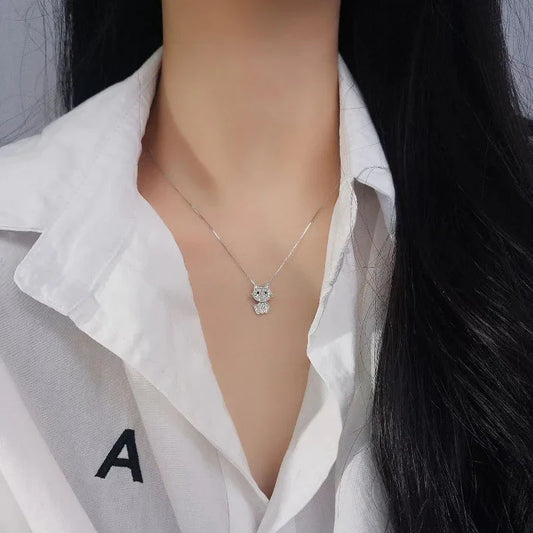 pave diamond cat necklace - JIMMY JEWELRY 01