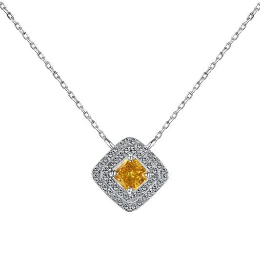 Decoration Square 8A Zirconia Pendant Necklace - JIMMY JEWELRY 01