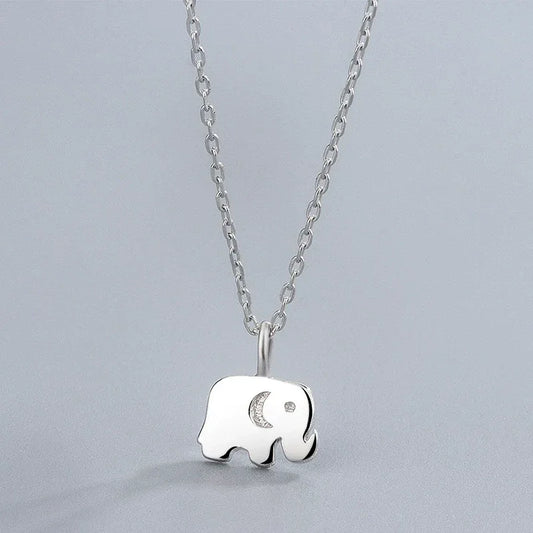 S925 Sterling Silver Elephant Pendant Necklace - JIMMY JEWELRY 01