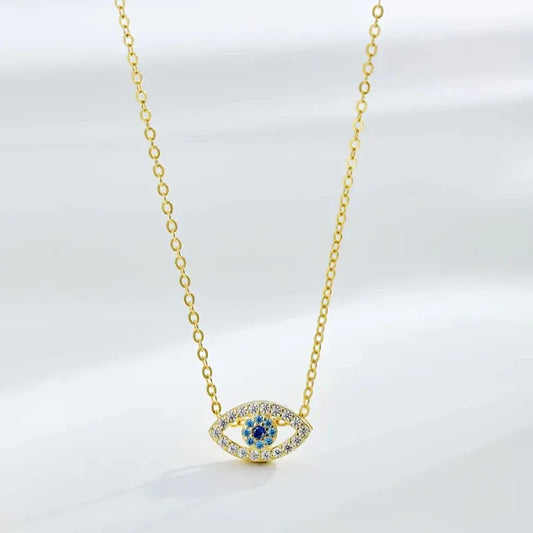Hamsa Blue Devil Eye Necklace For Women - JIMMY JEWELRY 01