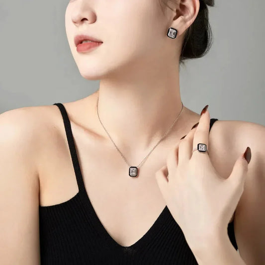 Emerald Cut CZ Pendant Necklace - JIMMY JEWELRY 01