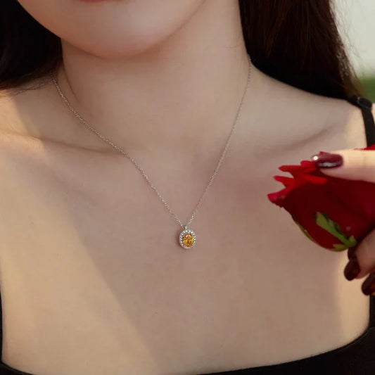 Famous Brand Oval Shape Silver Necklace - JIMMY JEWELRY 01