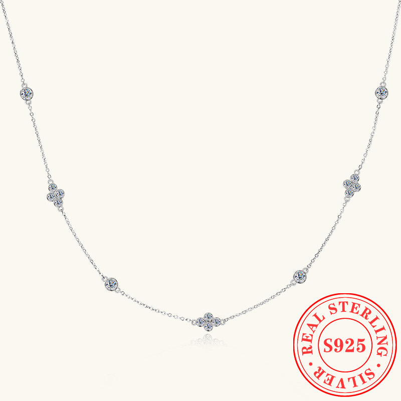 Sparkling 925 Silver Multi-Stone Moissanite Chain