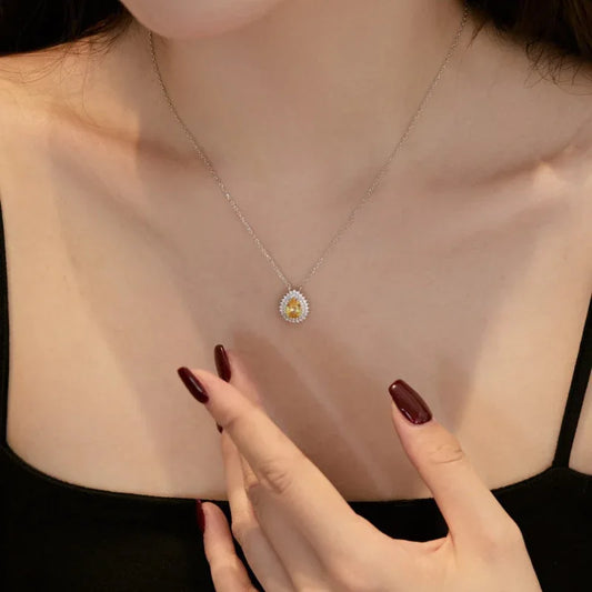 Waterdrop Design Cubic Zirconia Pendant - JIMMY JEWELRY 01