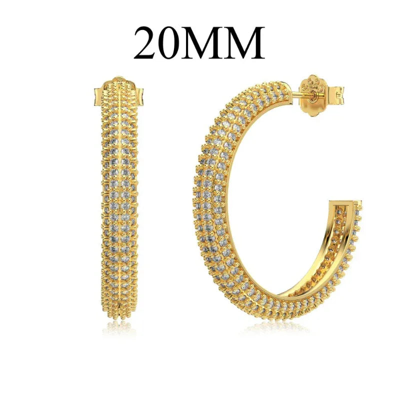 Baguette 9mm 11mm 15mm 20mm Hoop Stud Earrings - JIMMY JEWELRY 01