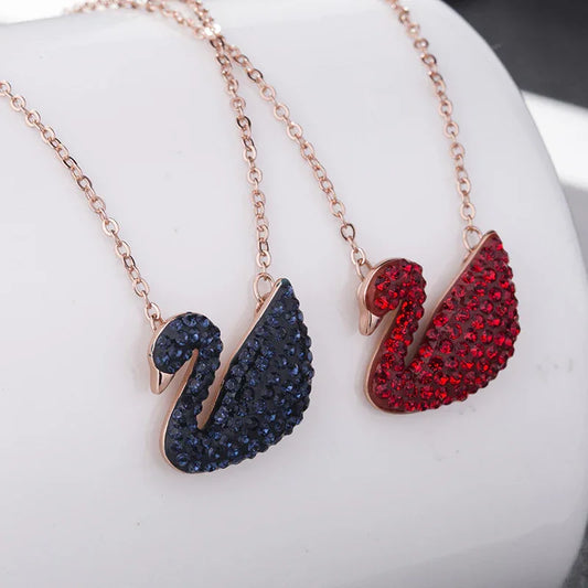 swarovski swan necklace silver - JIMMY JEWELRY 01