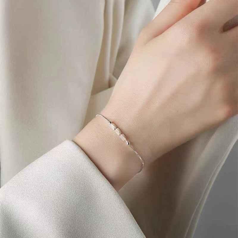 Unique Bead Chain Bracelet Silver Accents - JIMMY JEWELRY 01