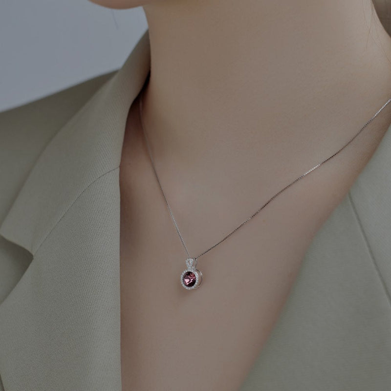 Platinum Plated Look Circle Pendant