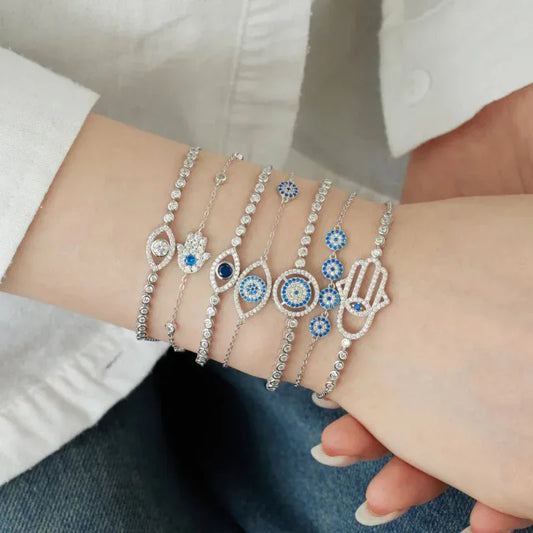 Double Evil Eye Charm Bracelet - JIMMY JEWELRY 01