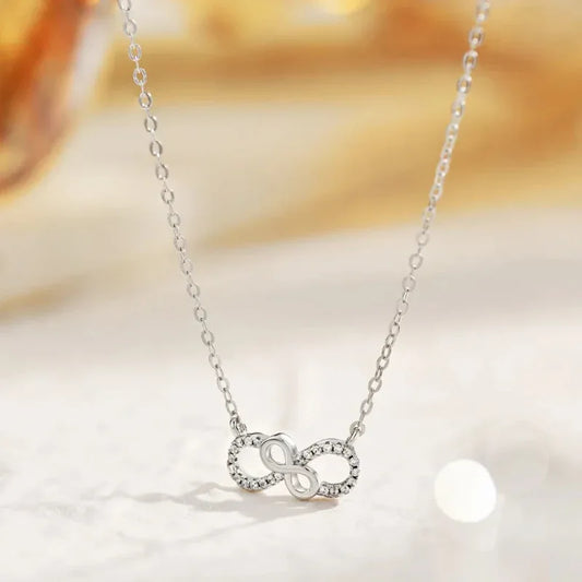Silver Lucky Infinity "8" Necklace - JIMMY JEWELRY 01