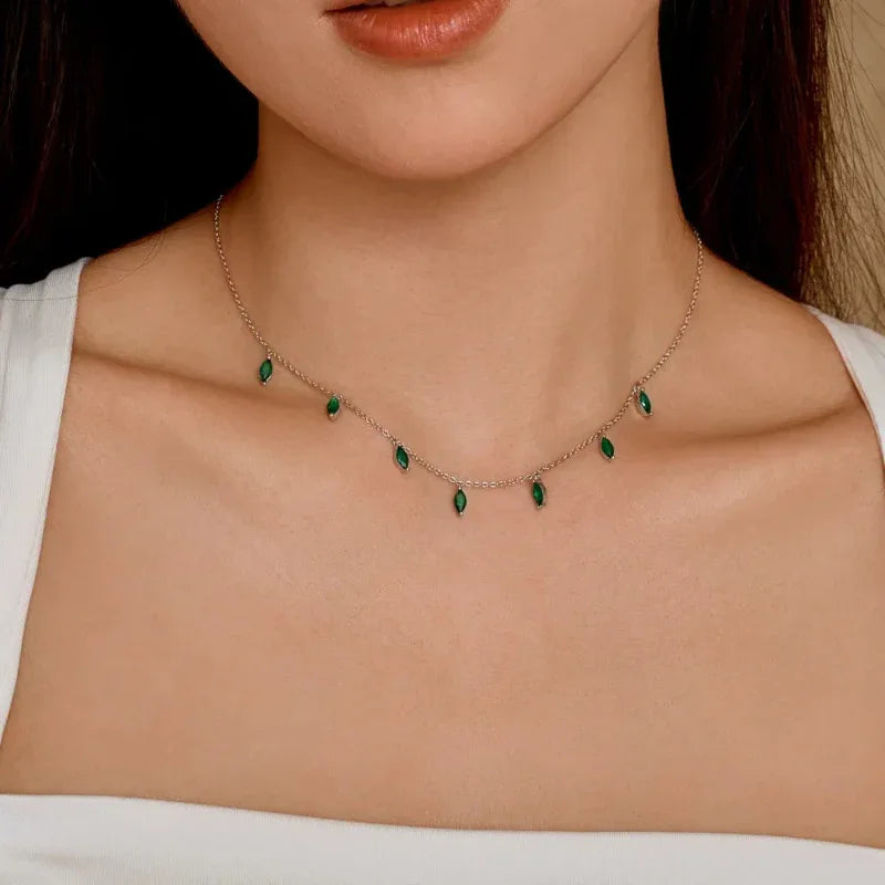 Marquise Stone 5A Zirconia Tassels Jewellery Necklace - JIMMY JEWELRY 01