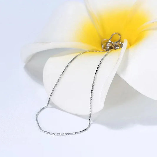 1.0mm box silver chain - JIMMY JEWELRY 01